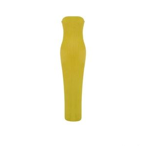 Knit Tube Maxi Dress - Yellow